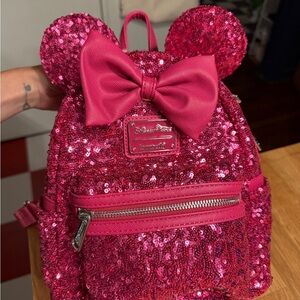 Loungefly Pink Sequin Kids Backpack from Disneyland